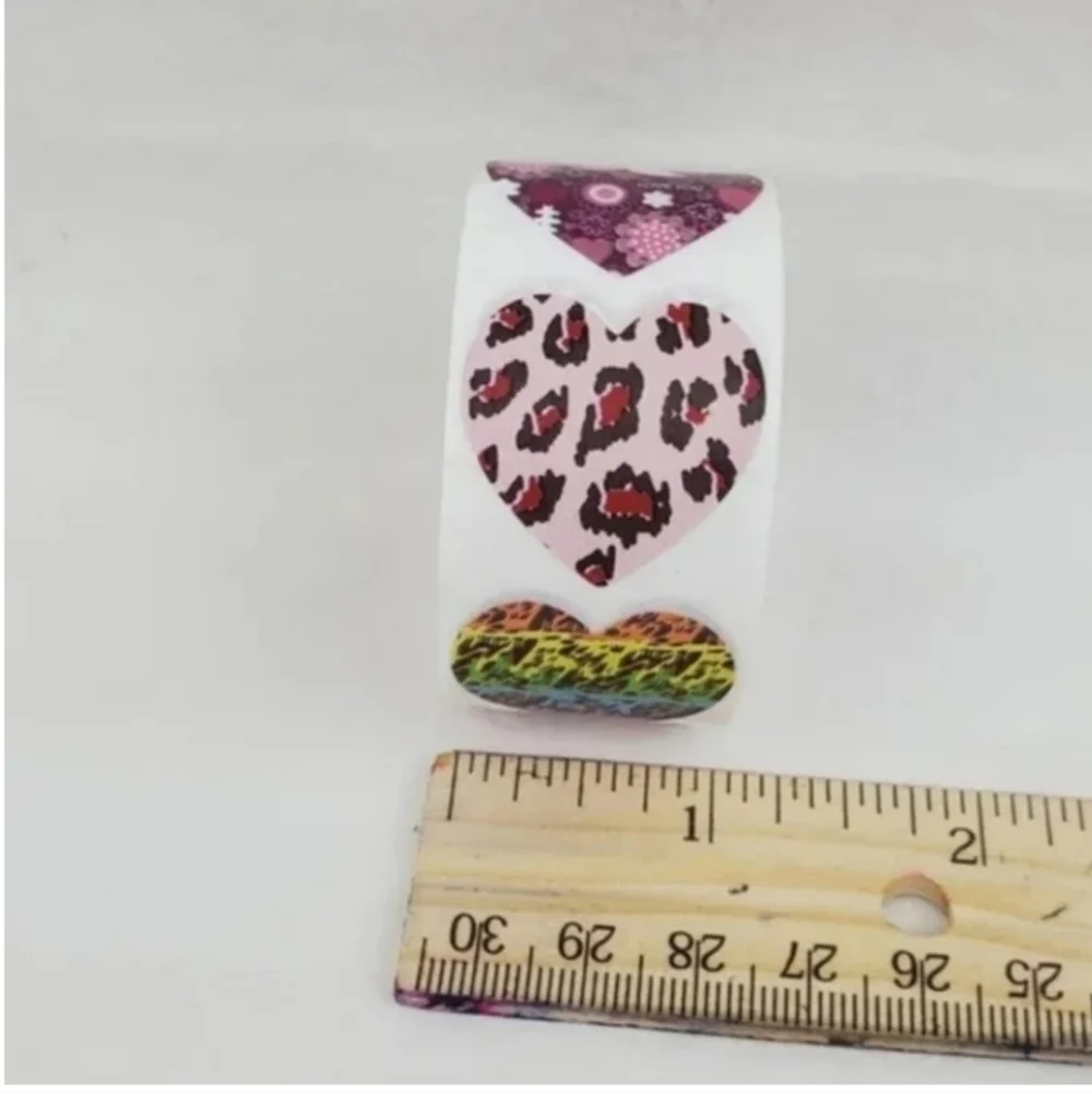 500 Pieces Roll Heart Sealing Sticker
